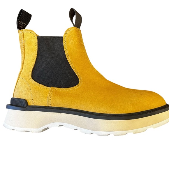 Sorel Shoes - SOREL Geo Yellow Suede Hi-Line Chelsea Boots
